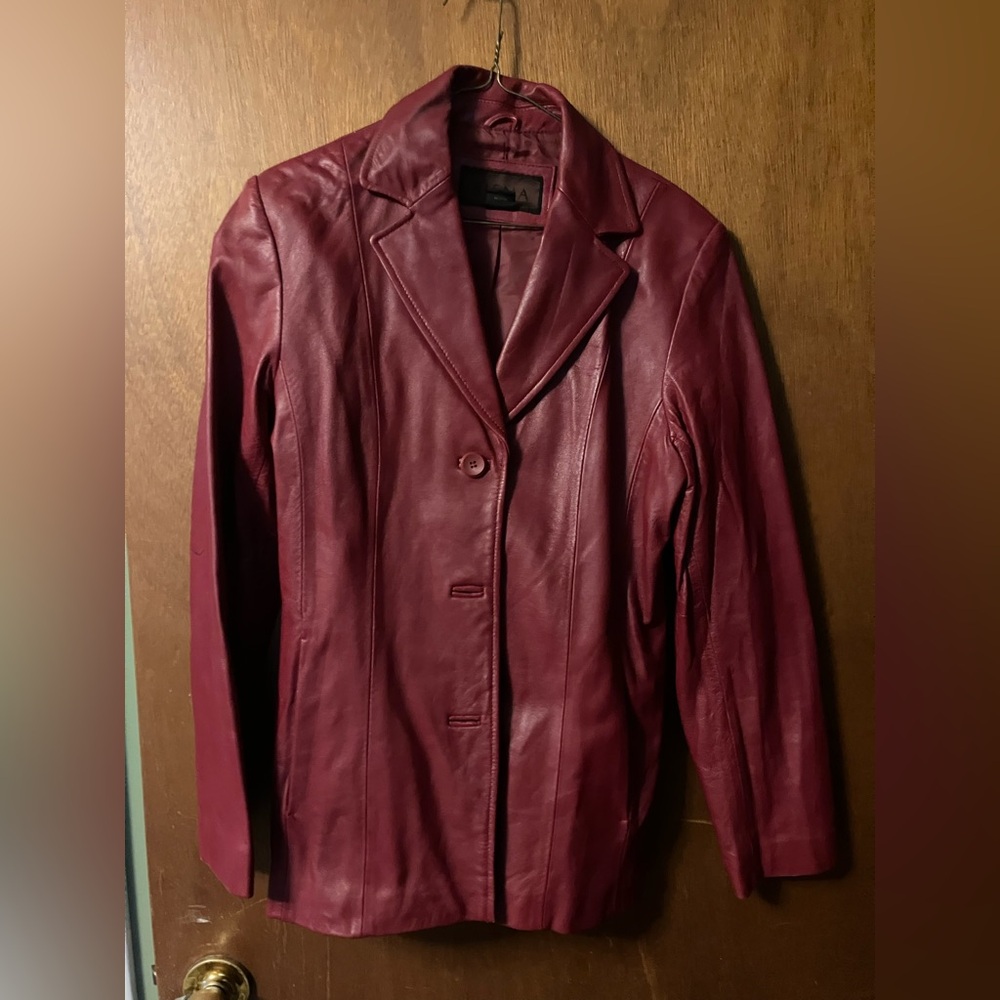 Sienna Deep Red Leather Jacket - image 1